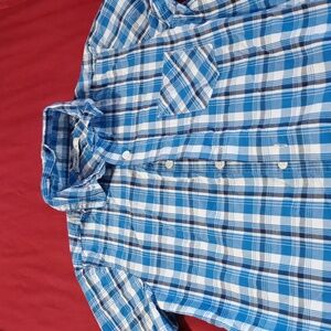George Kids Blue and White Plaid Button-Down Shirt